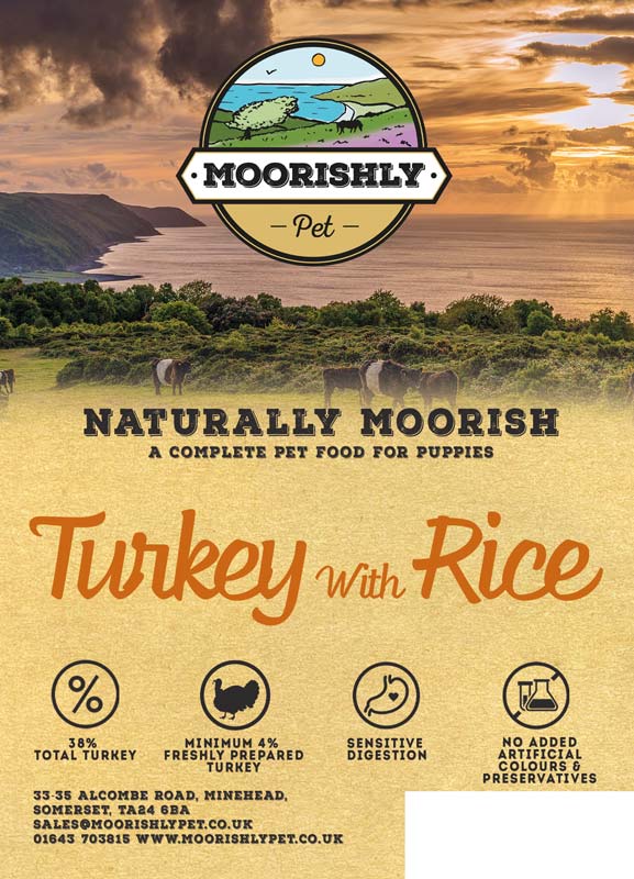 Naturally Moorish Quality Puppy Dog Food Turkey and Rice 12kg