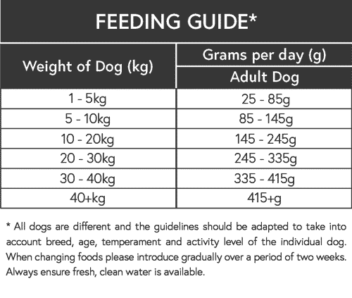 grain free feeding guide